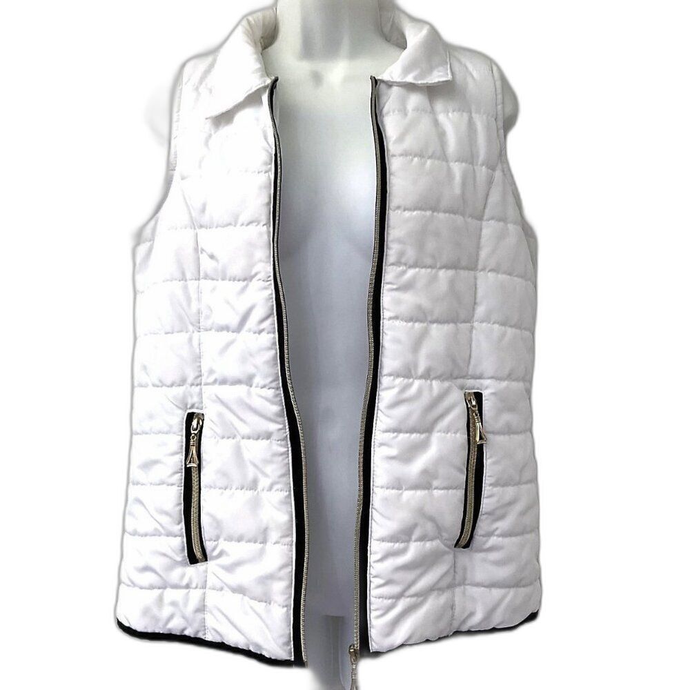 Casual Identity White Lightweight Puffer Vest Like New